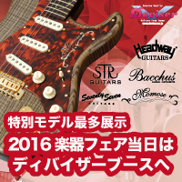 特別モデル最多展示 2016楽器フェア当日はディバイザーブースへ
